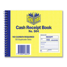 Spirax Cash Receipt Book, 102mm x 127mm, 50 Duplicate Sets (504) AO56504