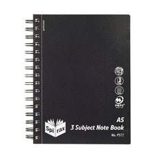 Spirax P572 A5 Polypropylene Cover 3 Subject Book 300 Pages x 5's pack AO5657200