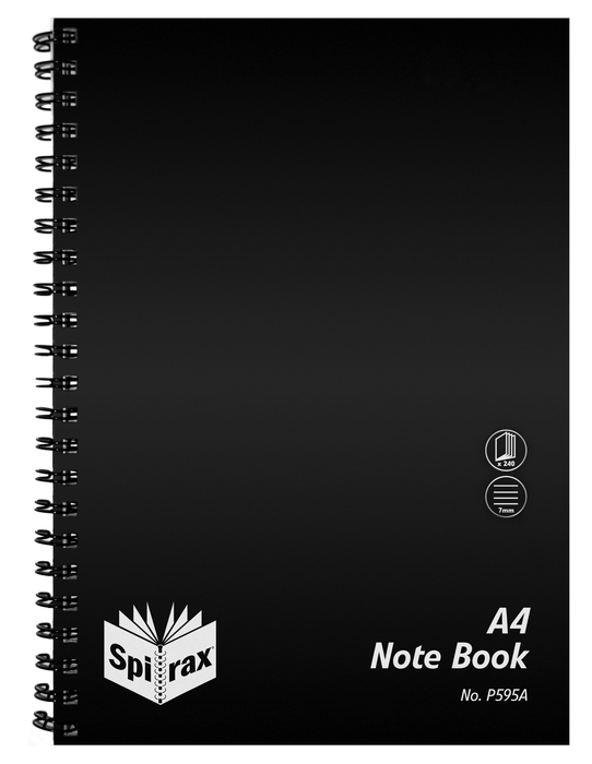 Spirax P595 A4 Polypropylene Cover Notebook 240 Pages x Pack of 5 AO5605900