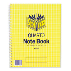 Spirax Side Opening Quarto Notebook, 252mm x 200mm, 120 Page (593) AO56056