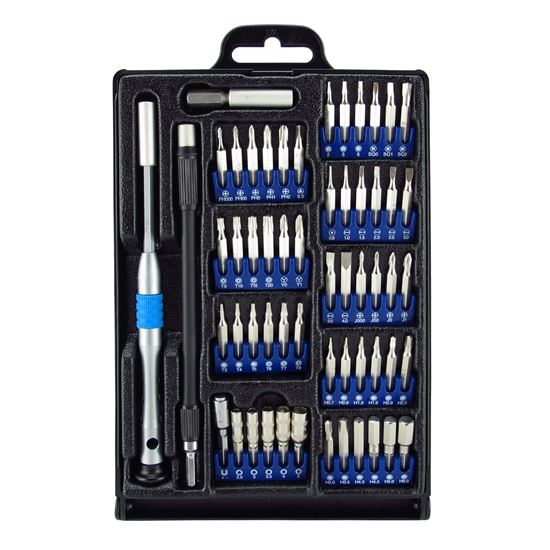 SPROTEK 54 Piece Tool Kit. Pentalobe (for Apple Product repairs), Flathead, Philips, JIS, Torx, Hex, Square, Triangle, Tri-wing, Nut Driver. Magnestic Pick-up. CDSTE-3035