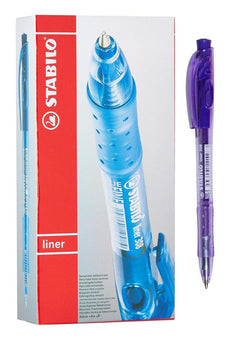 Stabilo 308 Liner Retractable Ballpoint Pen Medium Violet - Pack of 10 AO0280770