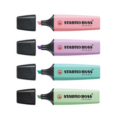Stabilo Boss Assorted Pastel Colours Highlighter - 4's pack AO49692