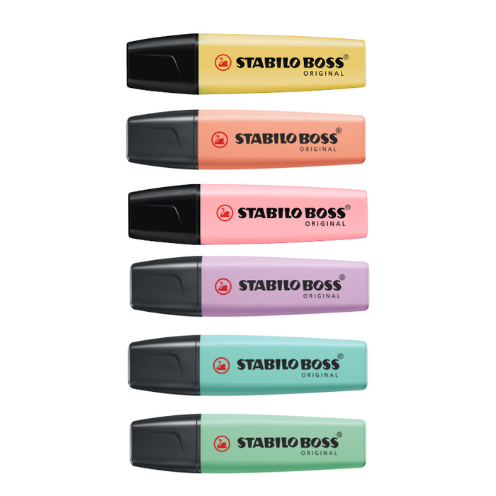 Stabilo Boss Highlighter Pastel Assorted Colours - Wallet of 6 AO49693S