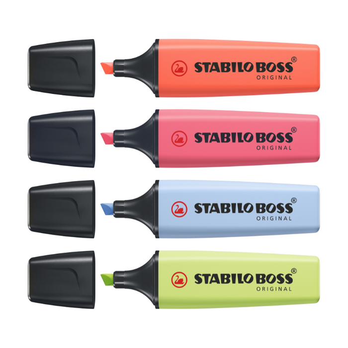 Stabilo Boss Pastel Highlighter, Assorted Colours, Pack of 4 (70/4-3) AO50593