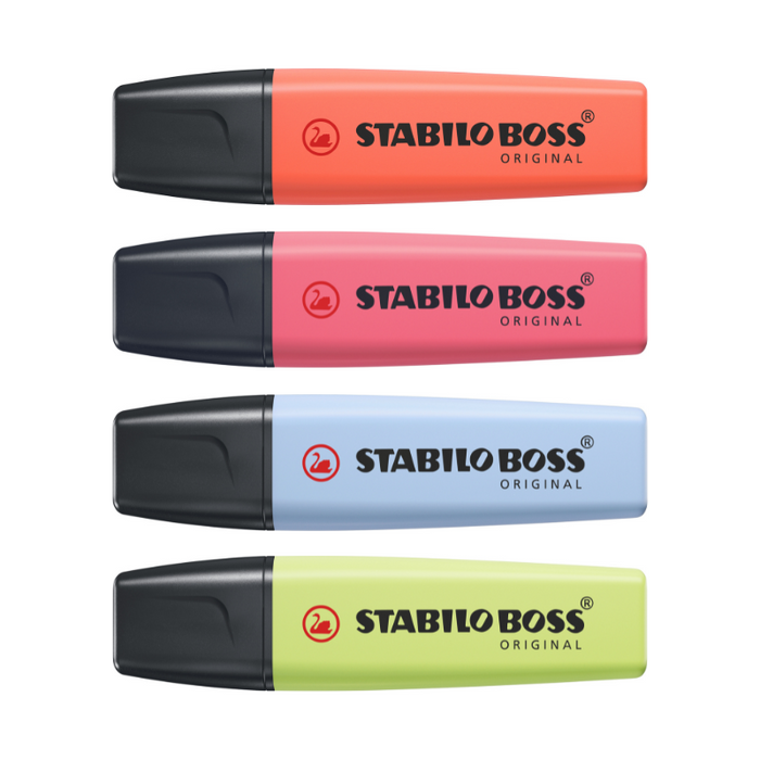 Stabilo Boss Pastel Highlighter, Assorted Colours, Pack of 4 (70/4-3) AO50593