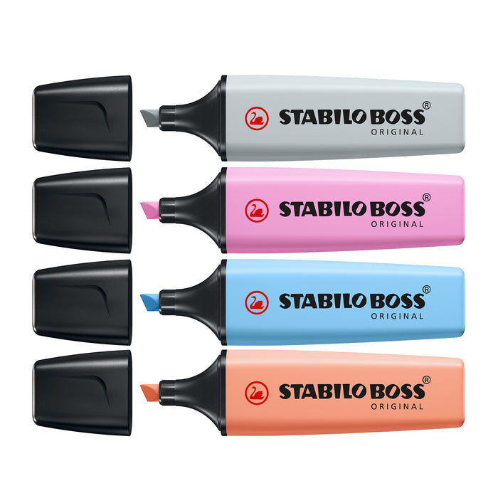 Stabilo Boss Pastel Highlighter, Assorted Colours, Pack of 4 (70/4-4) AO50592