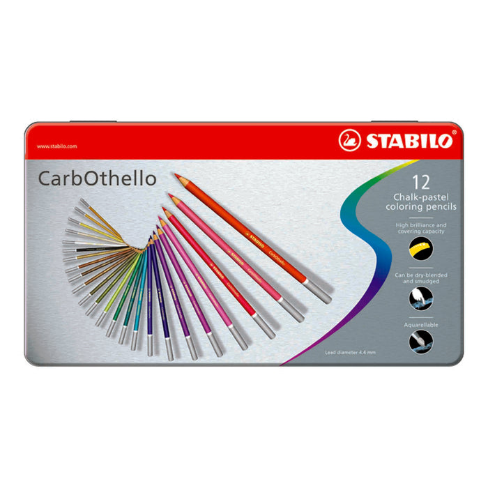 Stabilo CarbOthello Chalk-pastel Colouring Pencil, 12 pieces in a Tin AO0014138