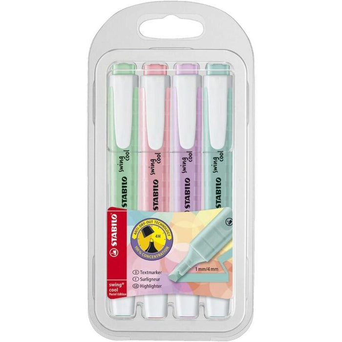 Stabilo Highlighter Swing Pastel Assorted Colours Pack of 4 AO50009