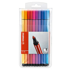 Stabilo Pen 68 Fibre Tip Pen Assorted Colours Wallet of 20 AO0349920
