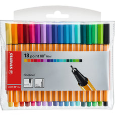 Stabilo Point 88 Fineliner Assorted Colours Pack of 18 (688/18) AO0333290