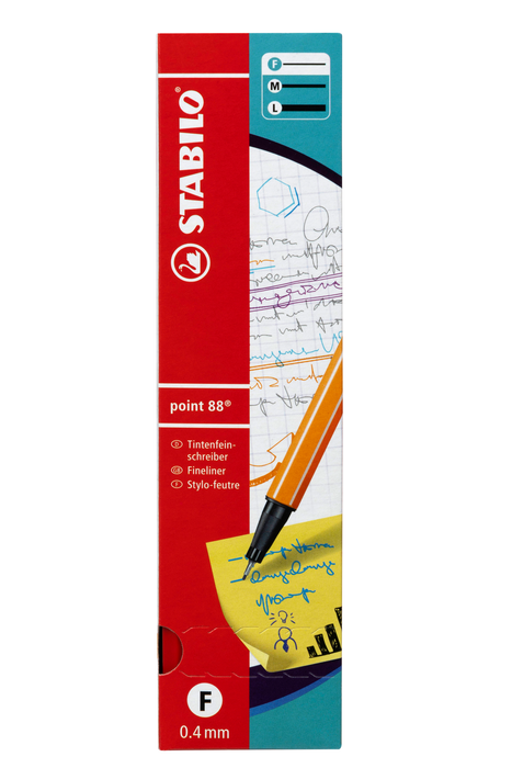 Stabilo Point 88 Fineliner Red, Pack of 10 AO0269440