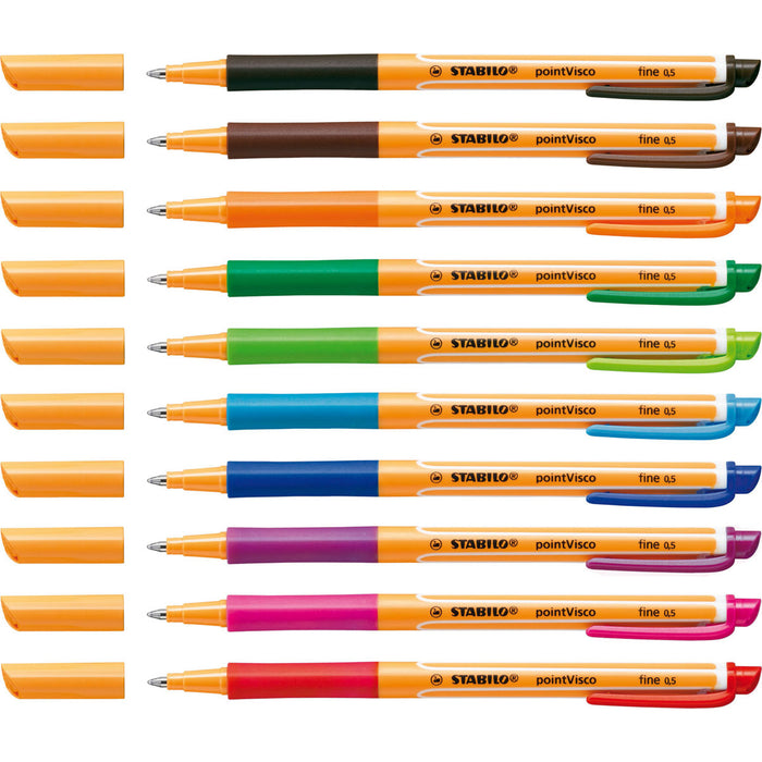 Stabilo Point Visco Rollerball Pens Black, Box of 10 (1099/46) AO0342390