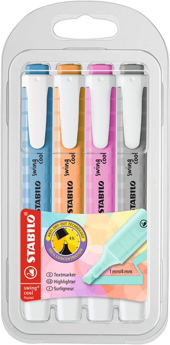 Stabilo Swing Cool Pastel Highlighter, Pack of 4 (275/4-08-2) AO50690