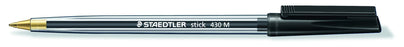 Staedtler 430 Ballpoint Pen Stick Medium Black x 10's pack ST430-M-9