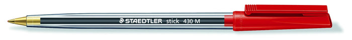 Staedtler 430 Ballpoint Pen Stick Medium Red x 10's pack ST430-M-2