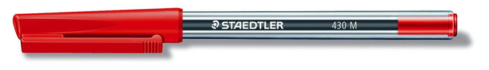 Staedtler 430 Ballpoint Pen Stick Medium Red x 10's pack ST430-M-2