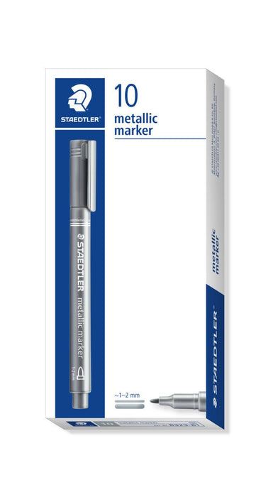 Staedtler 8323 Metallic Marker, Silver x 10's pack ST8323-81