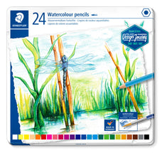 Staedtler Design Journey Aquarell Coloured Pencil Assorted, Pack of 24 in a tin ST14610C-M24