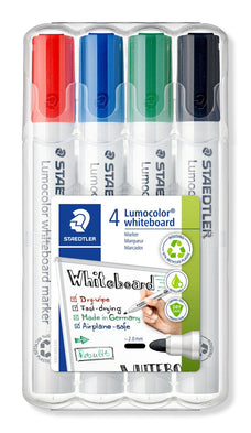Staedtler Lumocolor 2.0mm Bullet Tip Whiteboard Marker, Assorted Wallet of 4 ST351-WP4