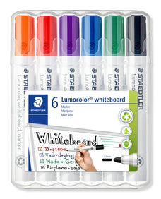 Staedtler Lumocolor 2.0mm Bullet Tip Whiteboard Marker, Assorted Wallet of 6 ST351-WP6