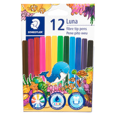Staedtler Luna Fibre-tip Pens 2mm Assorted, Pack of 12 ST327-LWP12