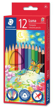 Staedtler Luna Triangular Colour Pencil Assorted, Pack of 12 ST138-C12