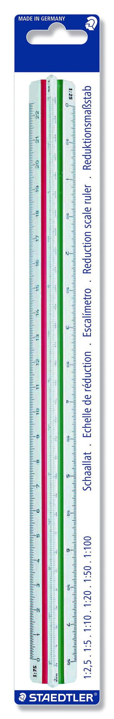 Staedtler Mars® Triangular Reduction Scale Rule (scale - 1:2.5, 5, 10, 20, 50, 100, 500) ST56198DINBK