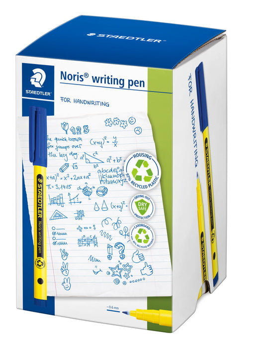 Staedtler Noris Fibre Tip Writing Pen Blue, 50's pack ST307-3-CT50