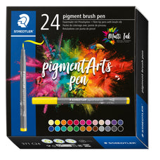 Staedtler Pigment Arts Brush Pen Basic Assorted, 24's pack ST371-C24