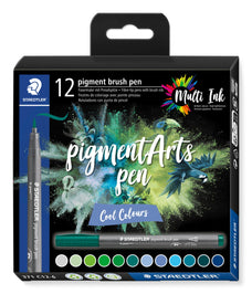 Staedtler Pigment Arts Brush Pen Cool Assorted, 12's pack ST371-C12-6