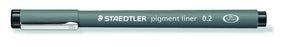 STAEDTLER Pigment Liner 0.2mm Tip Black x 10's pack ST308-02-9