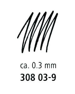 STAEDTLER Pigment Liner 0.3mm Tip Black x 10's pack ST308-03-9