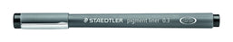 STAEDTLER Pigment Liner 0.3mm Tip Black x 10's pack ST308-03-9