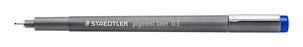 STAEDTLER Pigment Liner 0.3mm Tip Blue x 10's pack ST308-03-3