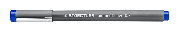 STAEDTLER Pigment Liner 0.3mm Tip Blue x 10's pack ST308-03-3