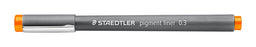 STAEDTLER Pigment Liner 0.3mm Tip Orange x 10's pack ST308-03-4