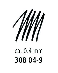 STAEDTLER Pigment Liner 0.4mm Tip Black x 10's pack ST308-04-9