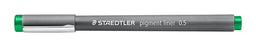 STAEDTLER Pigment Liner 0.5mm Tip Green x 10's pack ST308-05-5