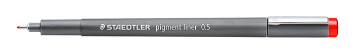 STAEDTLER Pigment Liner 0.5mm Tip Red x 10's pack ST308-05-2