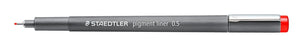 STAEDTLER Pigment Liner 0.5mm Tip Red x 10's pack ST308-05-2