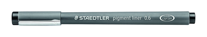 STAEDTLER Pigment Liner 0.6mm Tip Black x 10's pack ST308-06-9