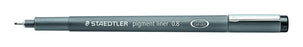 STAEDTLER Pigment Liner 0.8mm Tip Black x 10's pack ST308-08-9