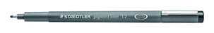 STAEDTLER Pigment Liner 1.2mm Tip Black x 10's pack ST308-12-9