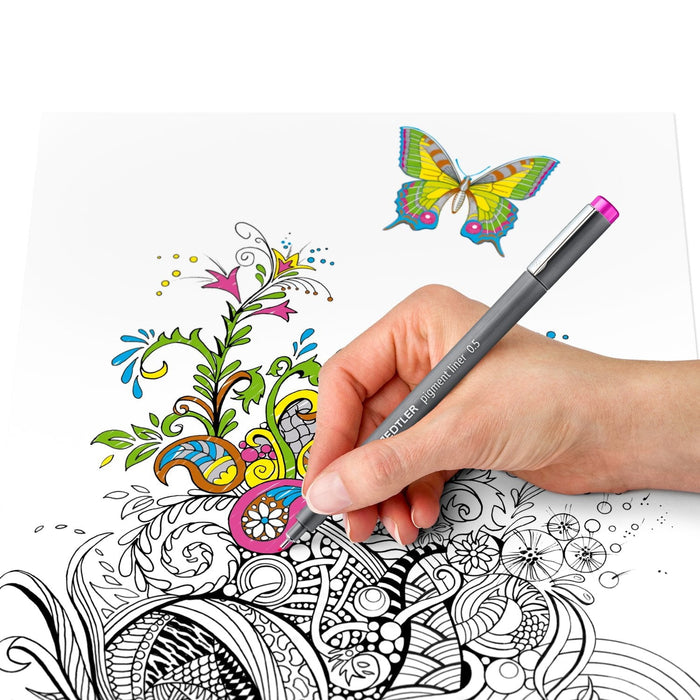 Staedtler Pigment Liner, Wallet of 8 Assorted Line Widths ST308-SB8