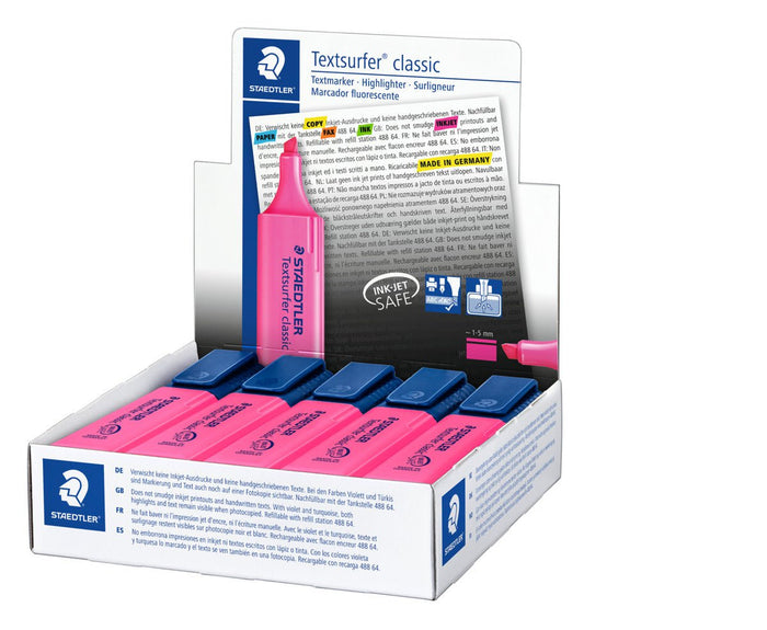 Staedtler Textsurfer Classic 364 Highlighter Pink x 10's pack ST364-23