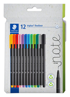 Staedtler Triplus Fineliner Assorted Colours, Pack of 12 ST334-C12