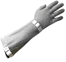 Stahlnetz® Protec Chainmesh Glove with Button Closure & 20cm Cuff