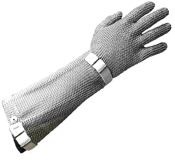 Stahlnetz® Protec Chainmesh Glove with Button Closure & 20cm Cuff