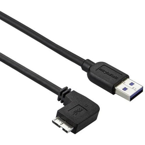 StarTech.com 0.5m 20in Slim Micro USB 3.0 (5Gbps) Cable - M/M - USB 3.0 A to Left-Angle Micro USB - USB 3.2 Gen 1 - Position your USB 3.0 Micro devices with less clutter and according to your configuration needs, with a thin, more flexible cable - 0.5m US IM3051998